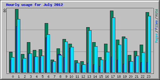 Hourly usage for July 2012