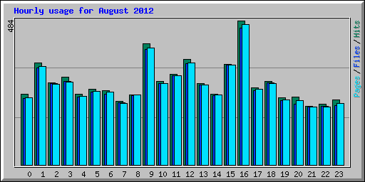 Hourly usage for August 2012