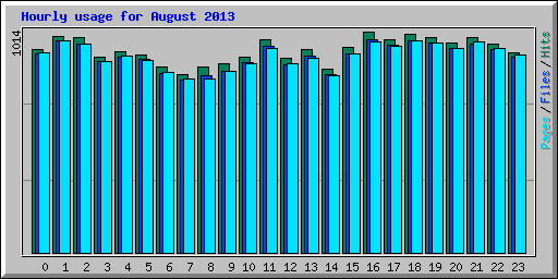 Hourly usage for August 2013