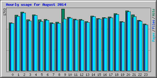 Hourly usage for August 2014