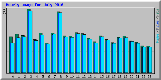 Hourly usage for July 2016